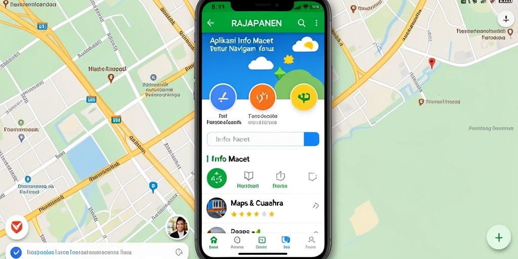 Antarmuka aplikasi RAJAPANEN yang menunjukkan informasi lalu lintas.