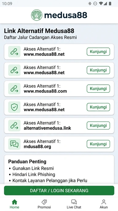 Tampilan link alternatif medusa88
