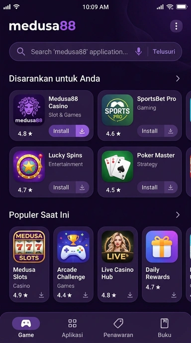 Tampilan katalog aplikasi medusa88