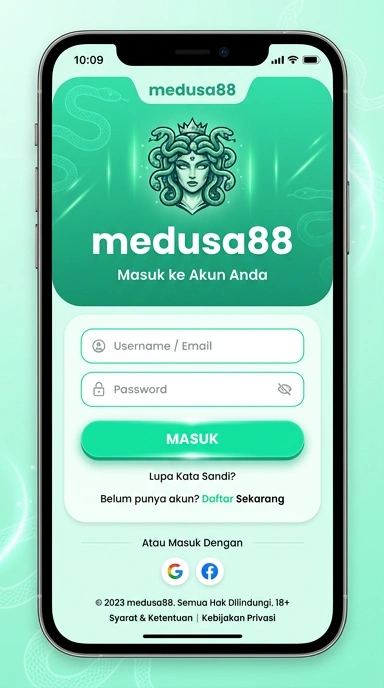 Tampilan halaman login medusa88